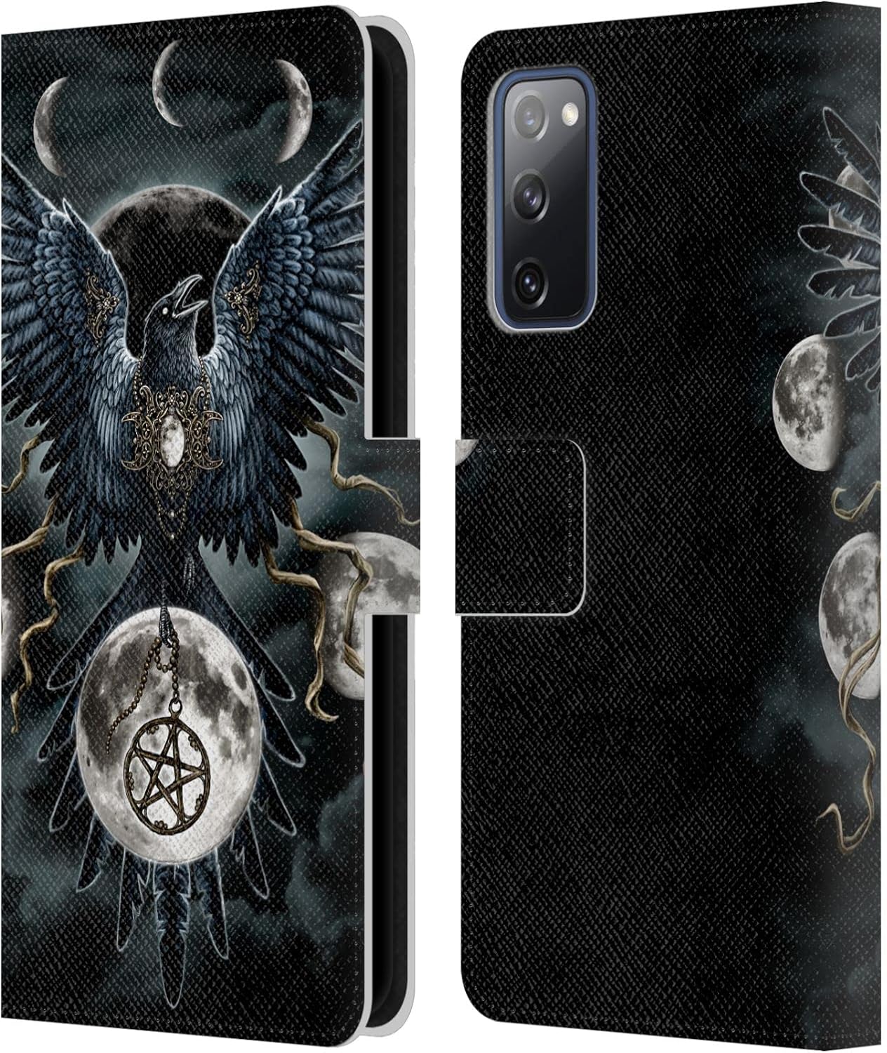 Head Case Designs Officially Licensed Sarah Richter Gothic Black Raven Animals Leather Wallet Case Compatible with Samsung Galaxy S20 FE / 5G