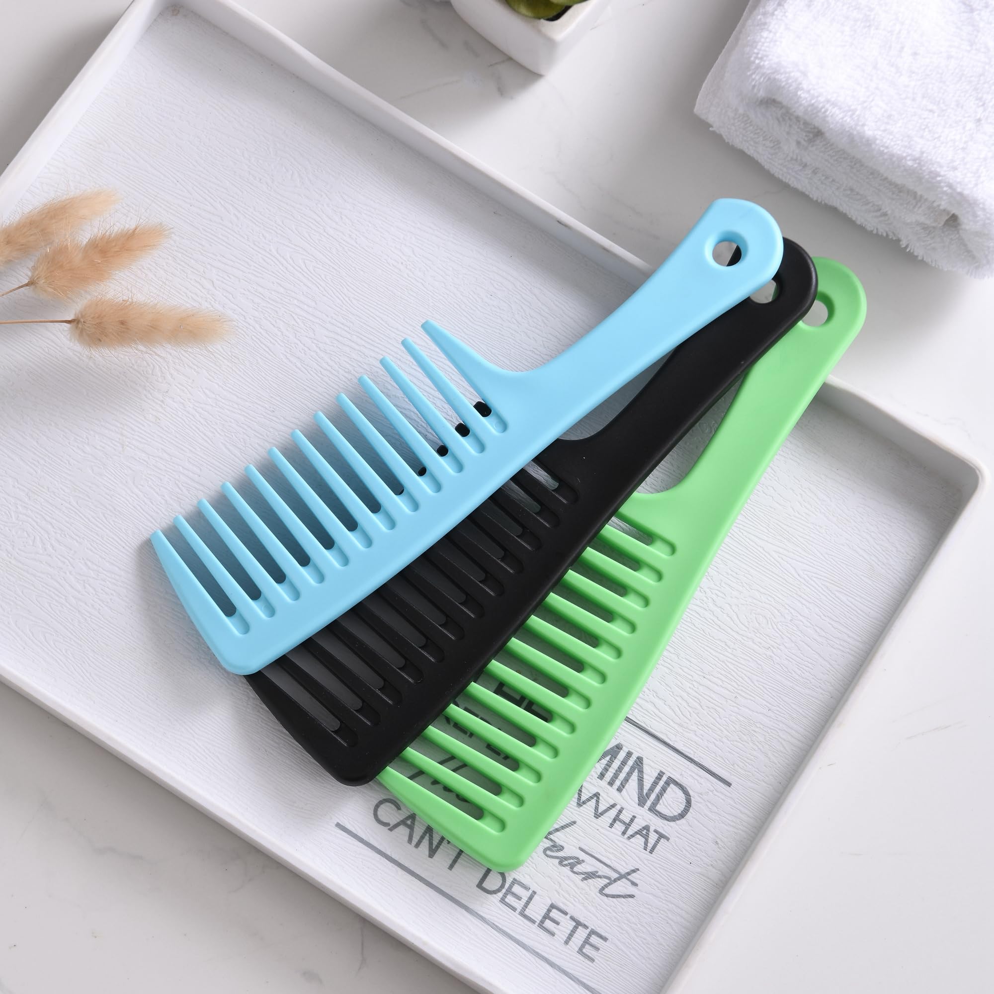 Breiter Zahnkamm und großer Haarentwirrungskamm, langlebige Haarbürste für bestes Styling und professionelle Haarpflege, geeignet für lockiges Haar, langes Haar, nasses Haar in allen Arten, reduziert