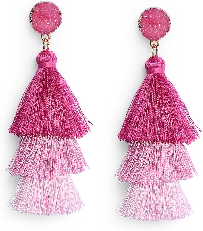 pink dangle earrings