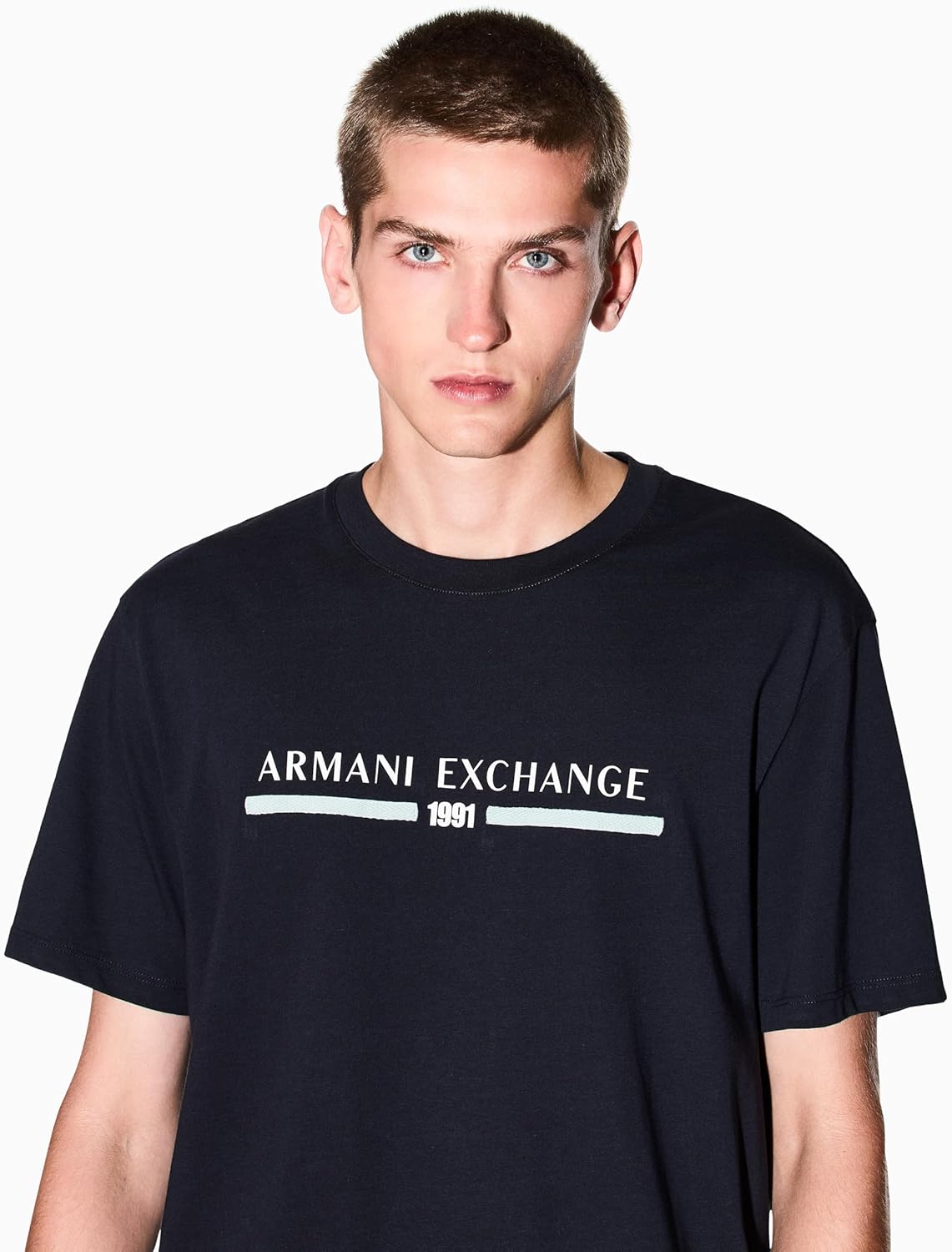 Armani Exchange Mens Center Text Logo Tee - Image 2