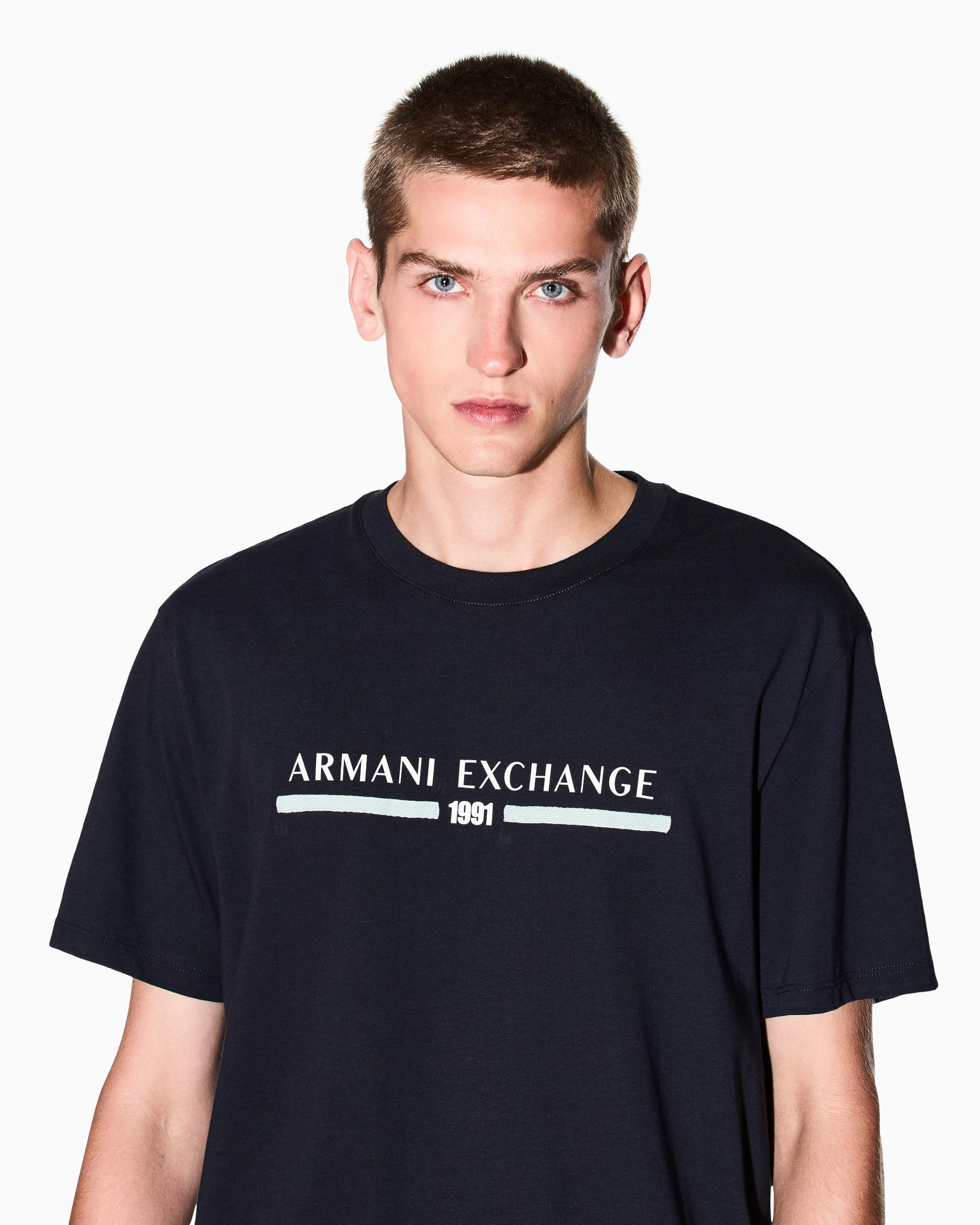 Armani Exchange Center Text Logo Tee T-Shirt Uomo (Pacco da 1)