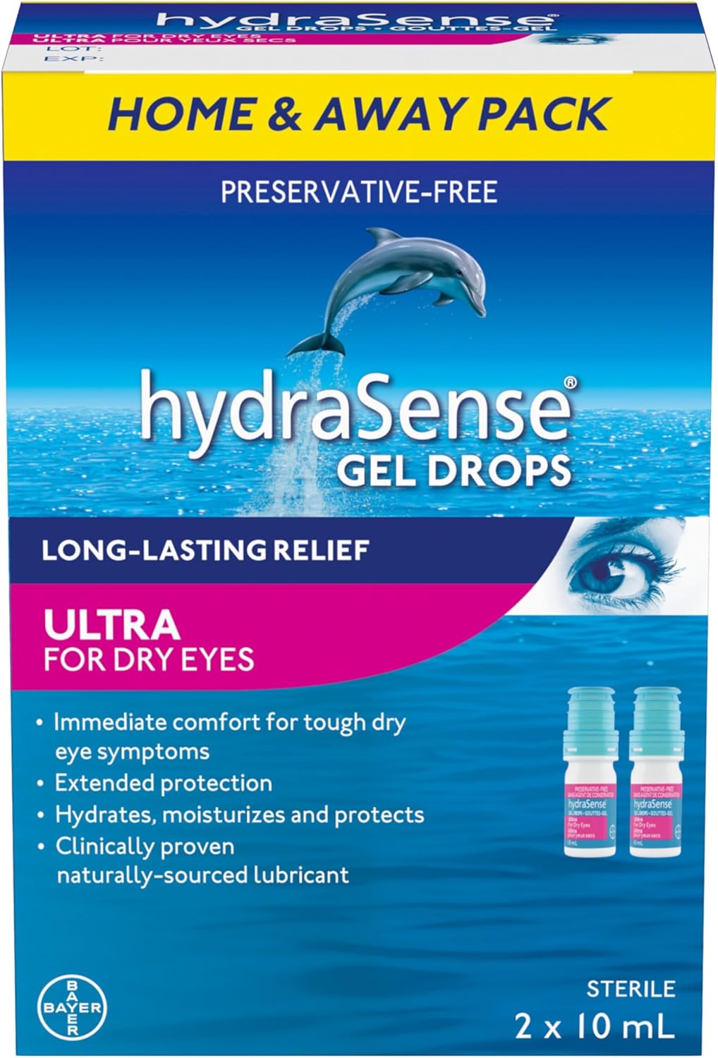 hydraSense ULTRA Eye Gel Drops, For Dry Eyes, Fast and LongLasting