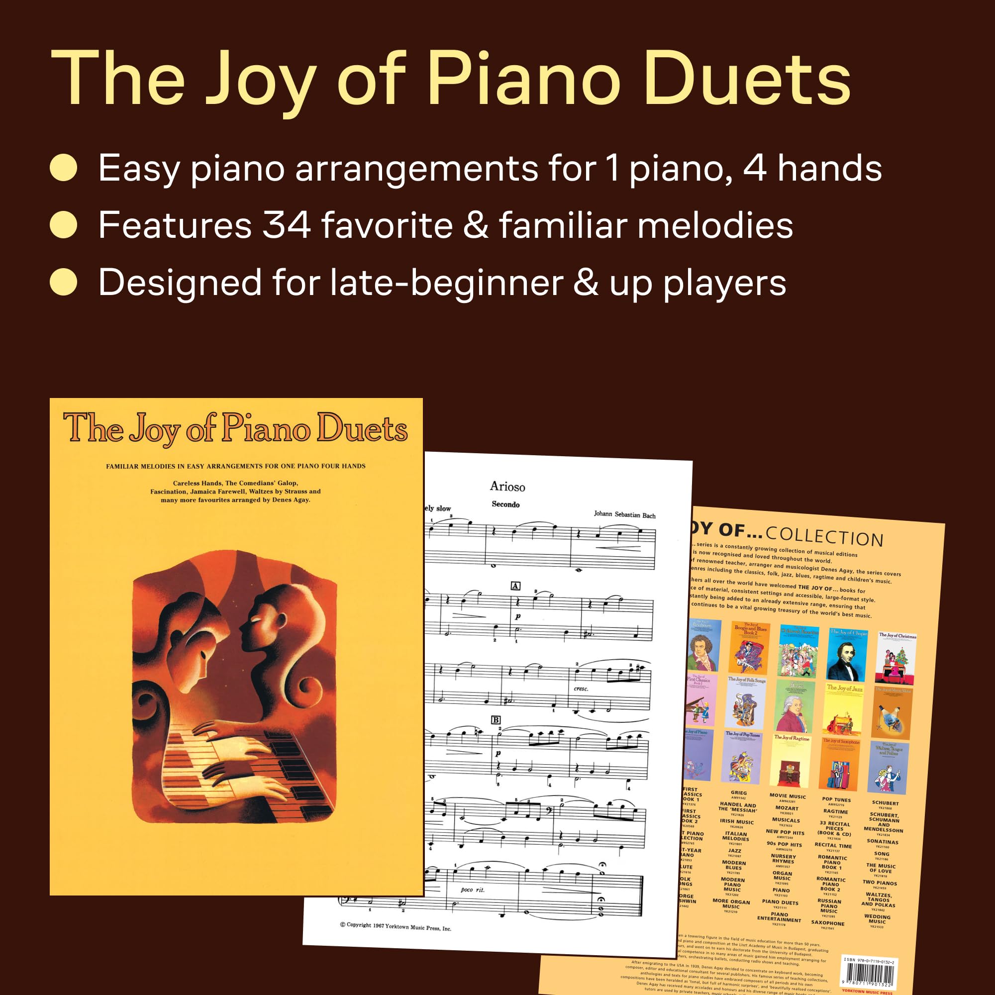 The Joy of Piano Duets: Familiar Melodies in Easy Arrangements for One Piano Four Hands