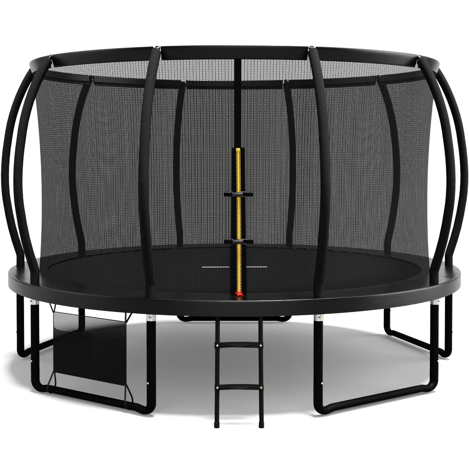 Flamaker Trampoline de Extérieur pour Enfants Ø366/427cm, Kit Complet avec Filet de sécurité, échelle, Housse de Bord, ancrage au Sol et Accessoires, Structure Stable, Charge 150 kg