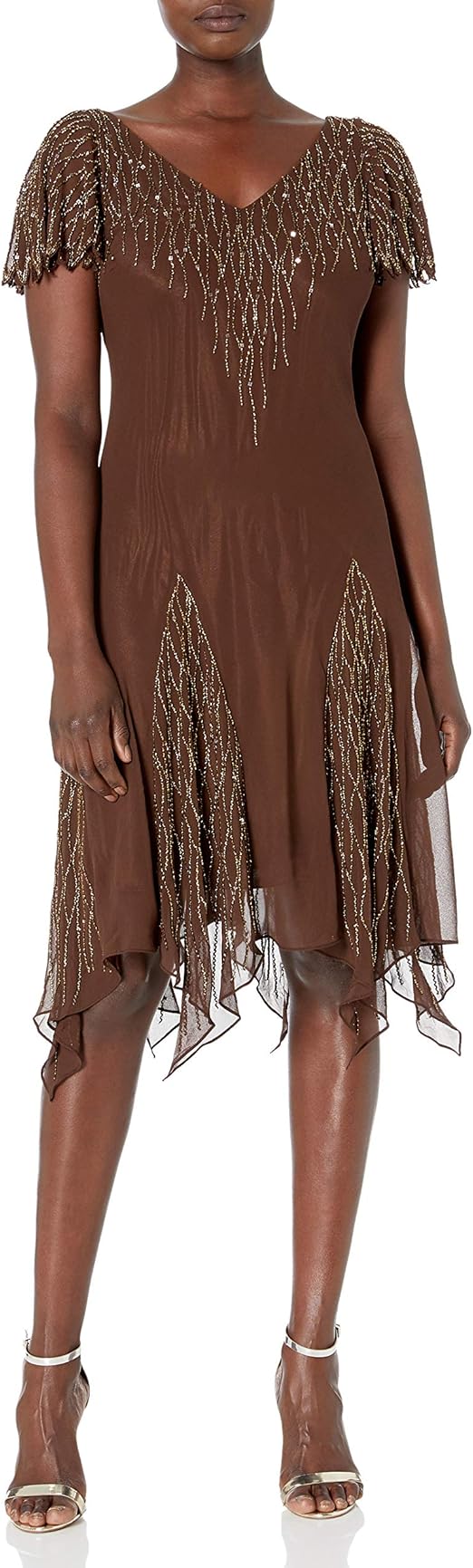 J kara beaded handkerchief dress Clearance
