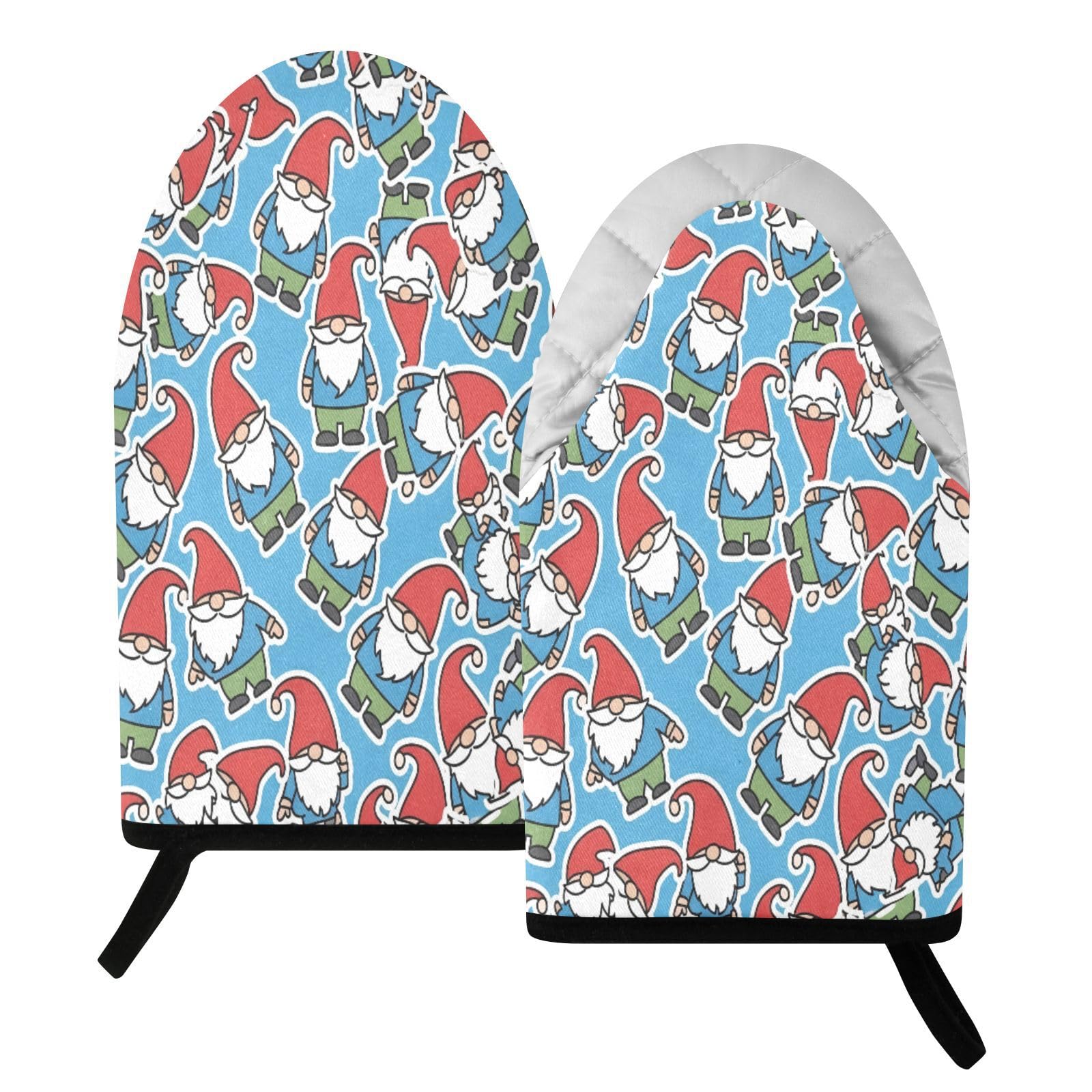 BURSTDDY Cute Gnomes Oven Mitt,Heat Resistant Kitchen Mitts for Cooking