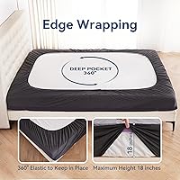 Vista 6 de BDEUS Protector de colchón impermeable tamaño individual con correas, funda de cama silenciosa con bolsillo profundo ajustable de hasta 18 pulgadas