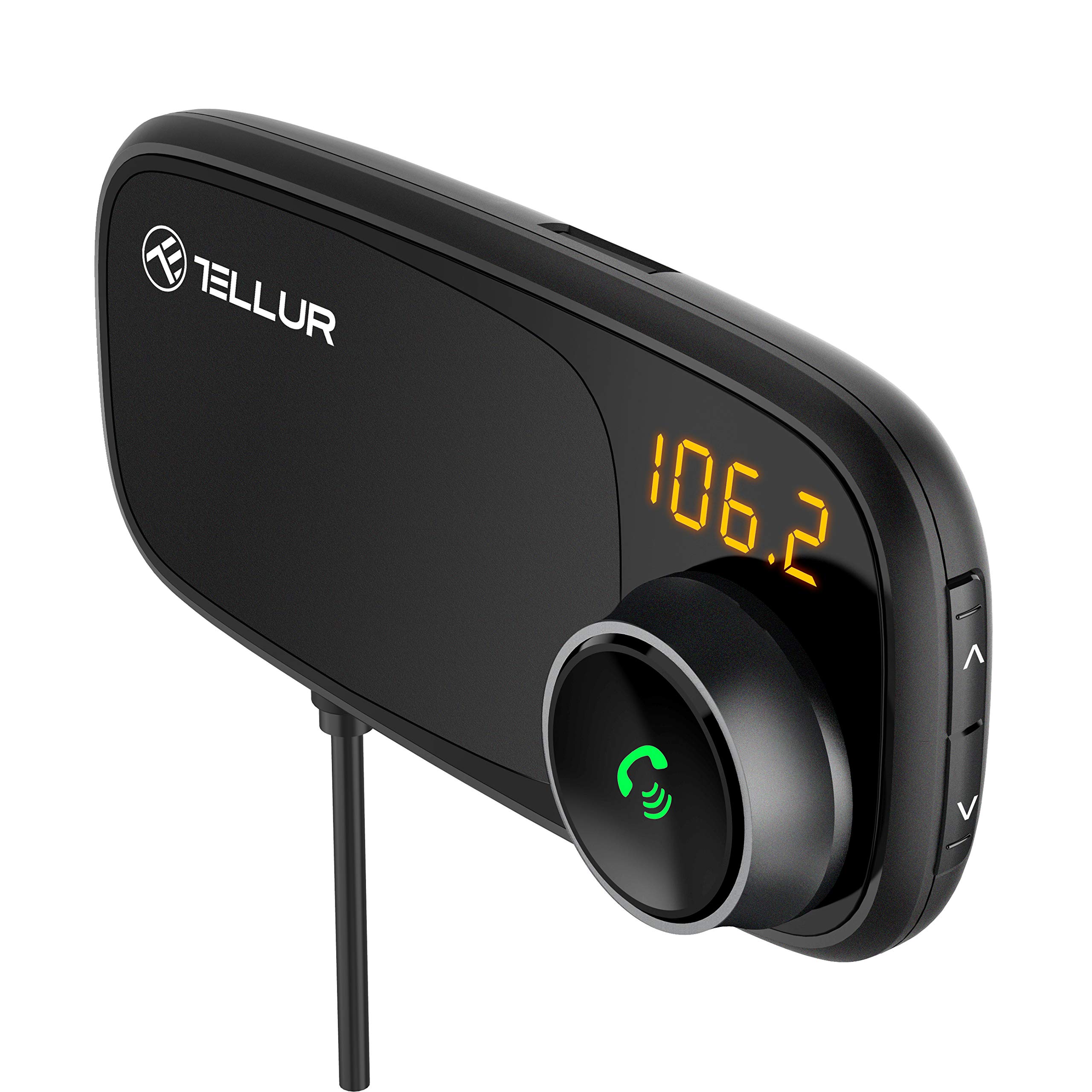 Tellur FMT-B6 - Transmisor de Radio FM para Coche con Bluetooth, Soporte magnético, Color Negro