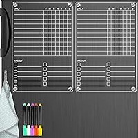 Vista 8 de Tabla de tareas magnética acrílica para niños, adolescentes, adultos y familia, tabla de tareas acrílica transparente de borrado en seco