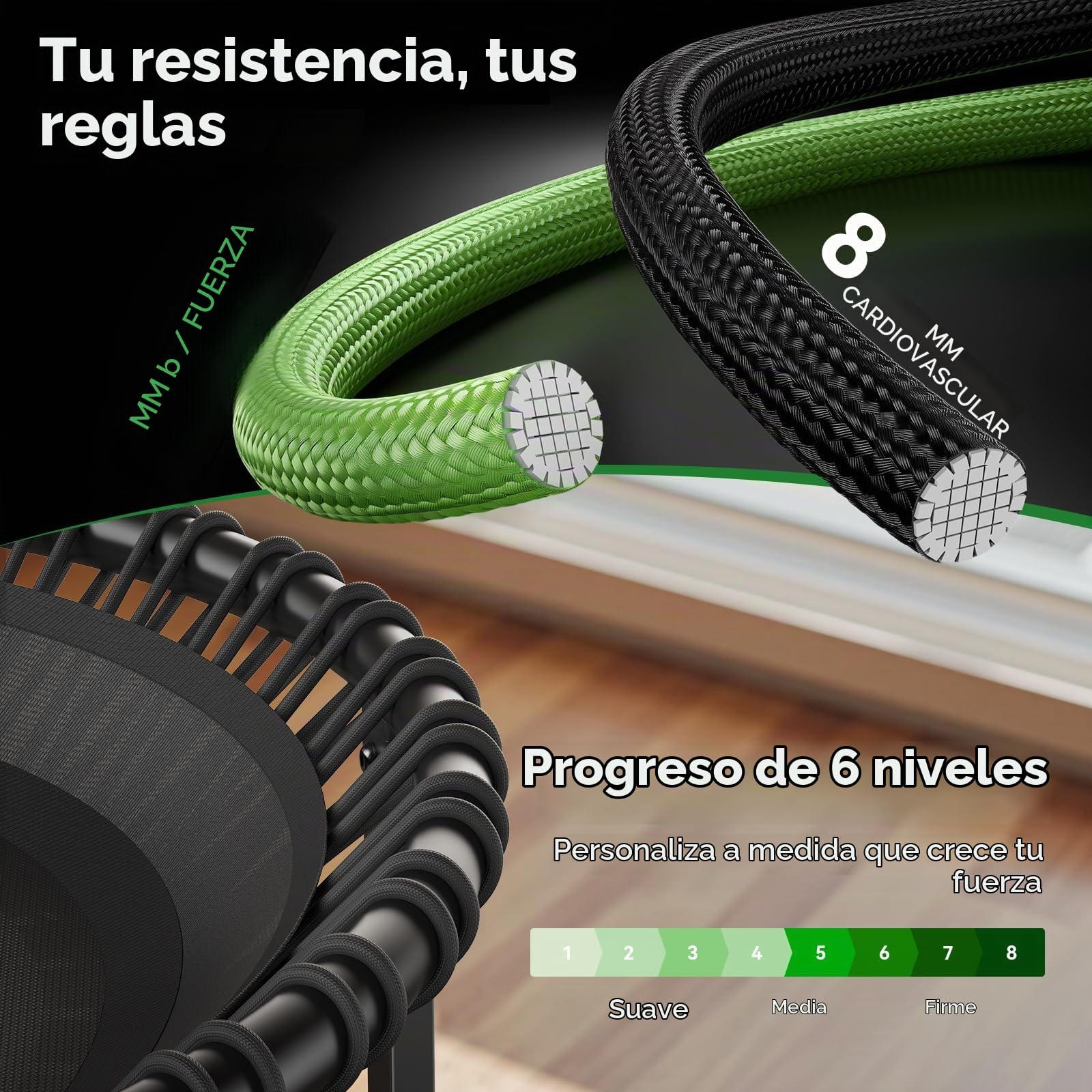 B BCAN BT4 - Cama elástica elástica suave para adultos de 102 cm, capacidad de 227 kg, cuerdas elásticas de tensión ajustable, marco de una sola pieza (calibre 16), soporte para teléfono y 2 pares de