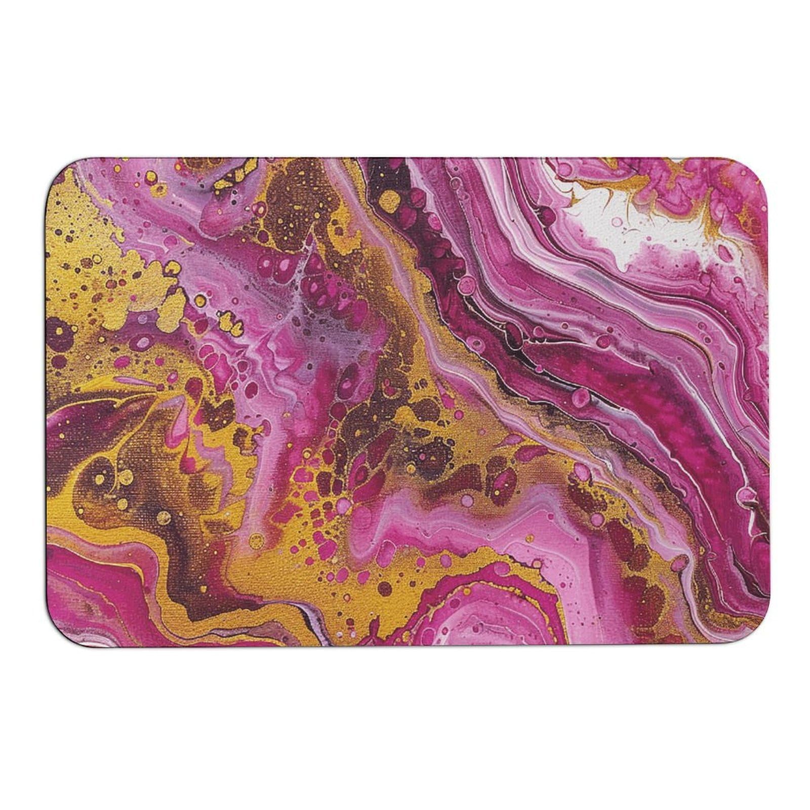 NTVOWPZO Red and Gold Swirl Stone Bath Mats Red and Gold Swirl Diatomaceous Earth Bath Mat Super Absorbent Bathroom Floor Mat Quick Drying Shower Mat for Shower Bathtub Bathroom Accessory