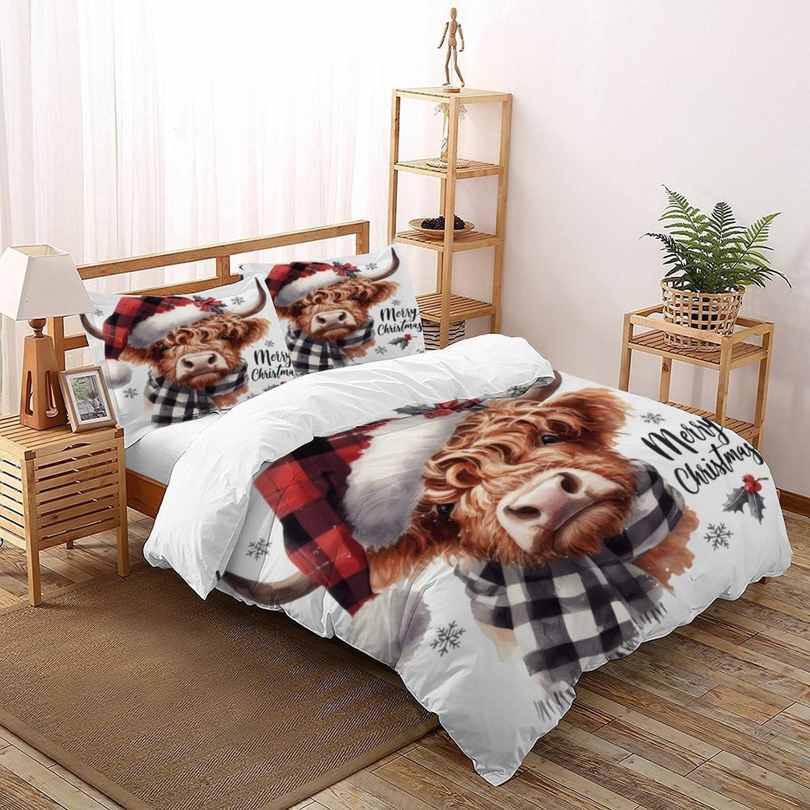 Housse de couette 260x220 Highland Cattle avec impression 3D premium