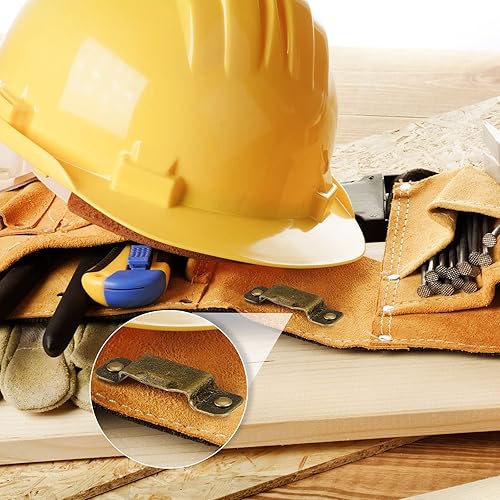 Miniatura 4 de Small Metal Tape Measure Holder Clip Measuring Tape Belt Holder Occidental Measure Holster with Rivets for Drill Leather Pocket Tool, Bronze