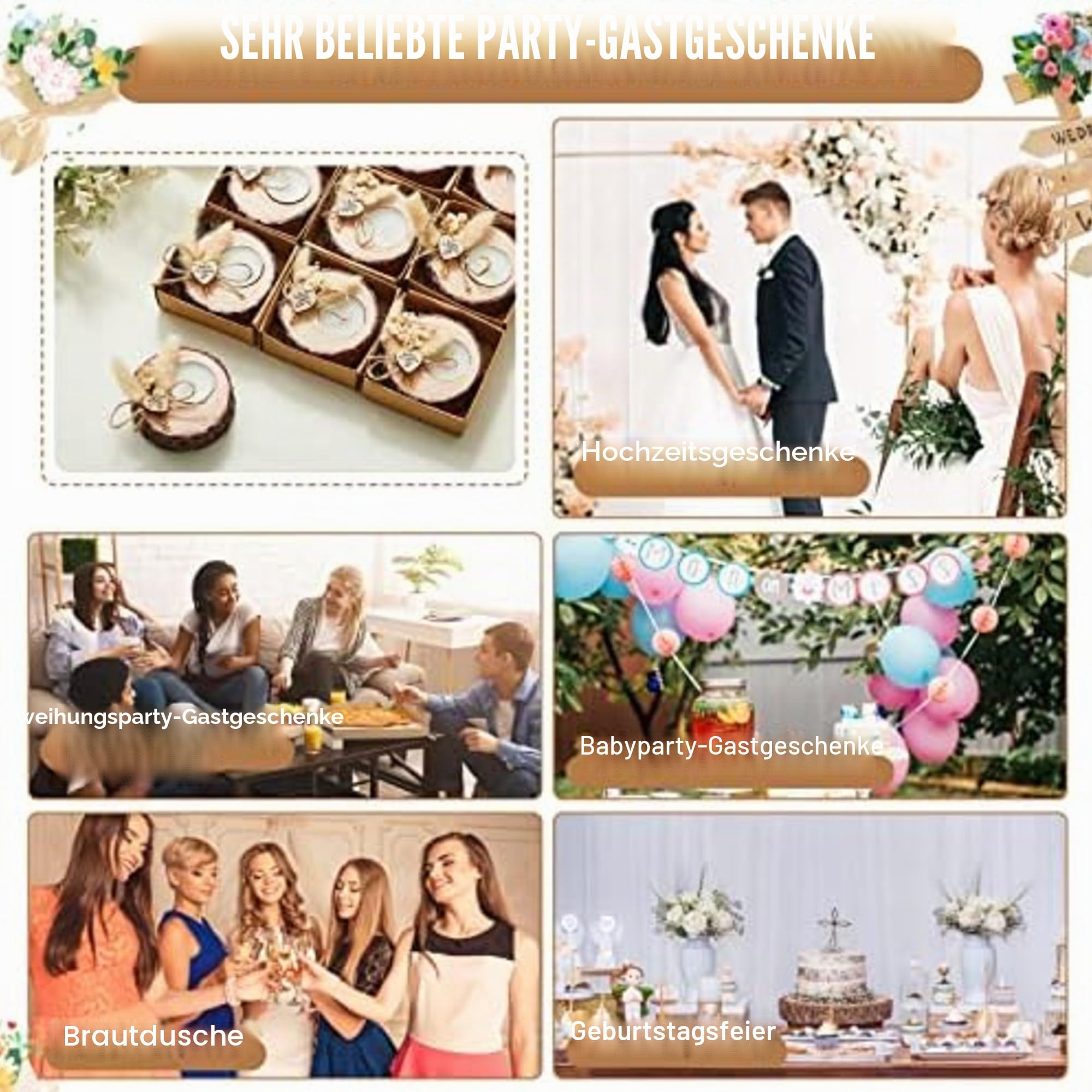 Rustikale Hochzeitskerzenhalter – Gastgeschenke und Dekorationen für Brautpartys, 24 Stück