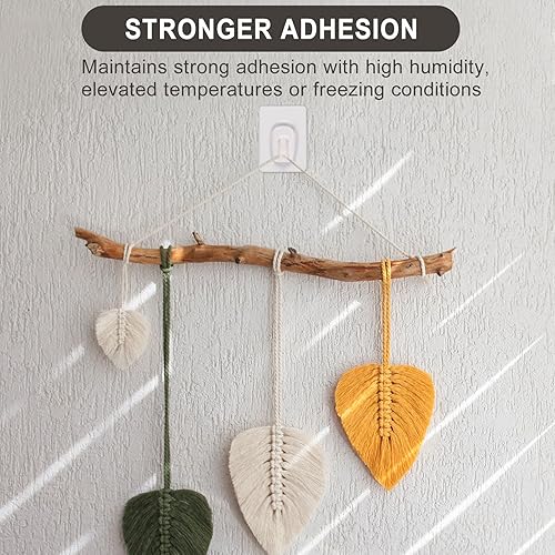 Miniatura 3 de Paquete de 54 pequeños ganchos adhesivos de pared, mini ganchos transparentes con tiras adhesivas, ganchos adhesivos libres de daños para colgar