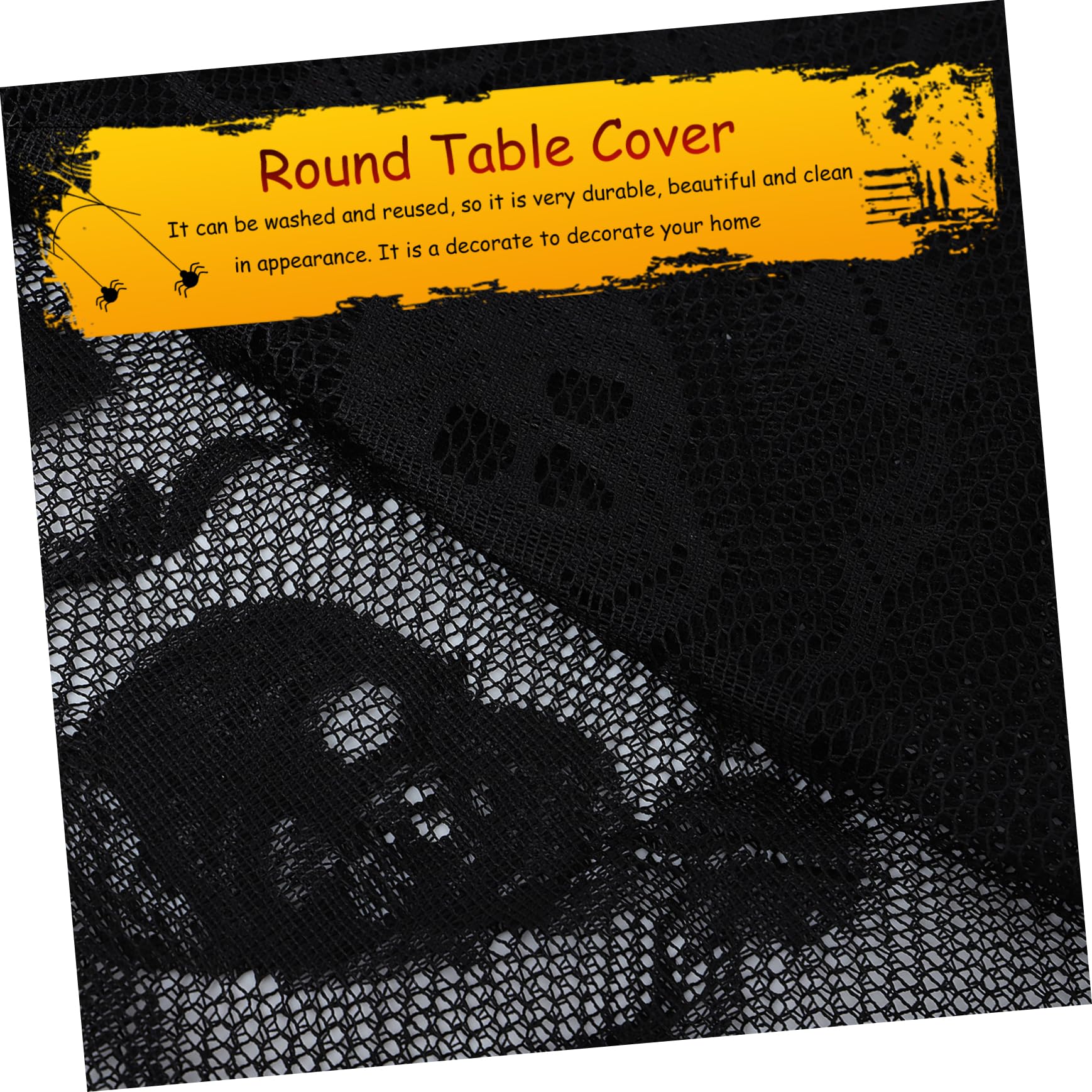 MAGICLULU 6 Teiliges Halloween Tischtuch Halloween Kleine Tischdecke Große Halloween Dekorationen Spinnennetz Goth Heimdekor Halloween Tischdecken Glitzer
