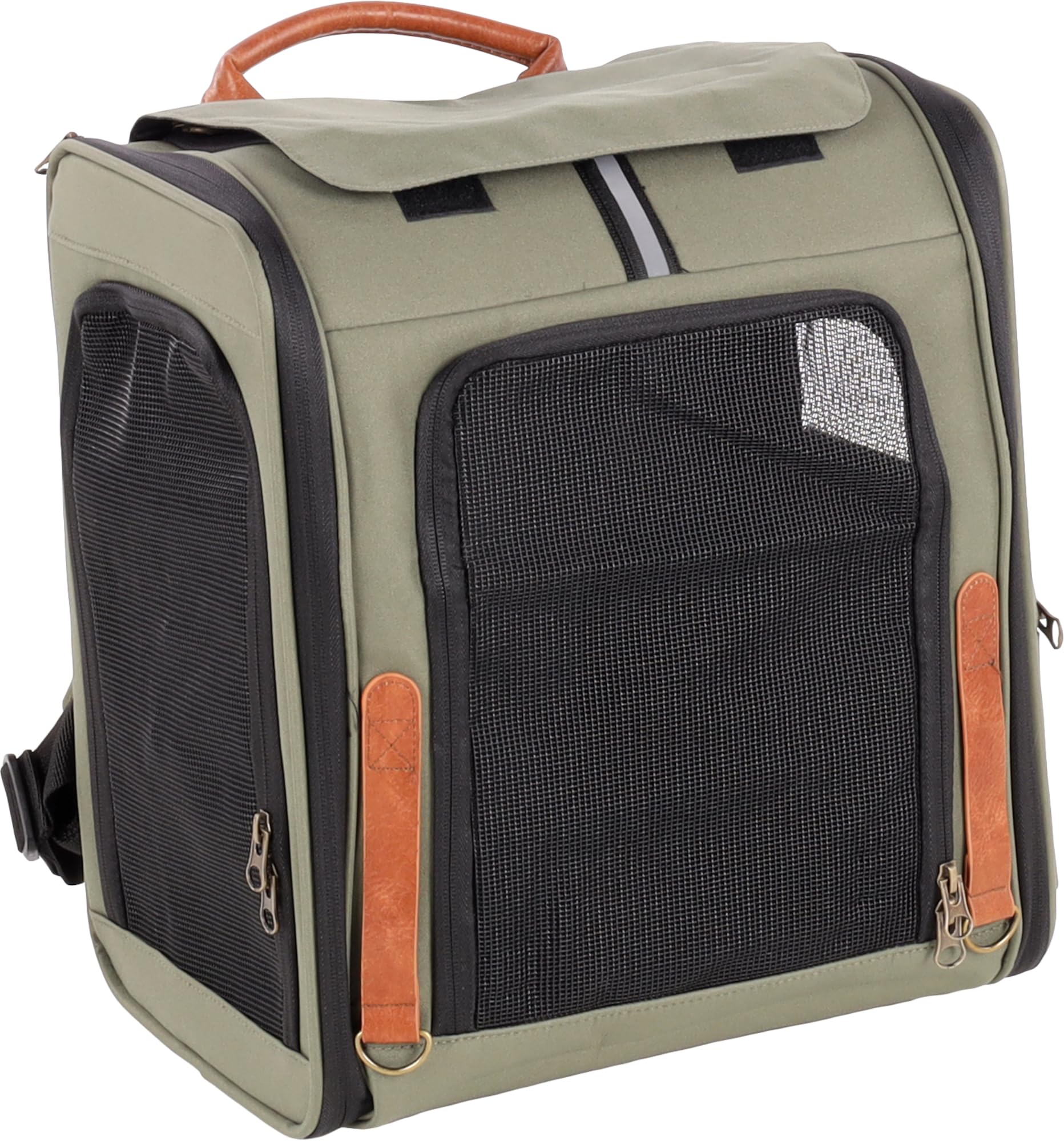 Sac à Dos Chat – Chien – Flamingo Yoda Vert – 34×26×40 cm – Polyester – Cadre/Dos renforcés – Ouvertures AV/Haut/côté – Fond Amovible – Sangle sécurité – Bretelles/Ceinture/Poitrine – Poche & poignée