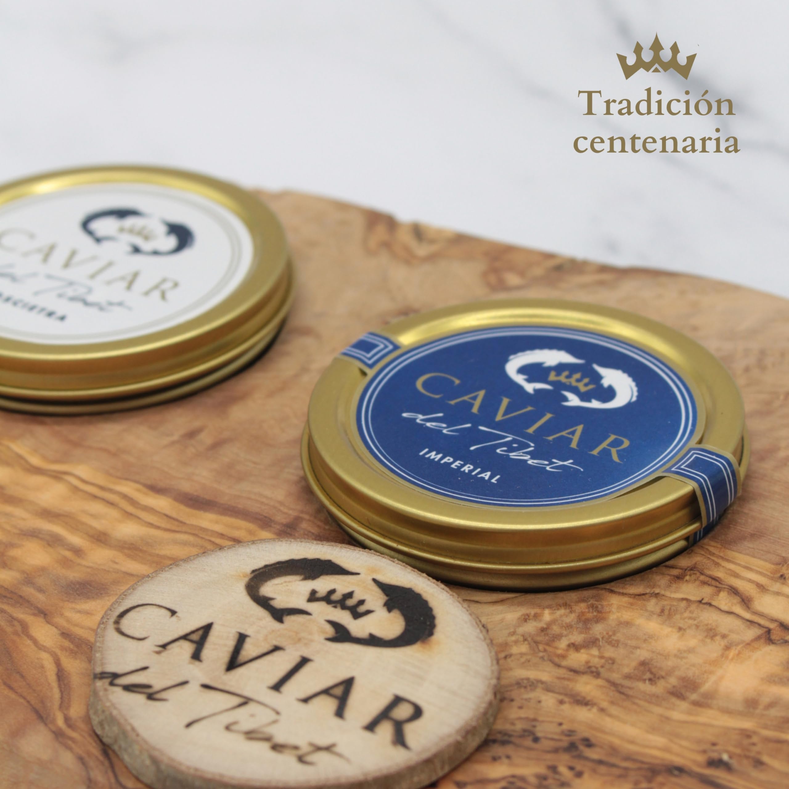 Dúo Caviar del Tíbet – Estuche Gourmet - Caviar Oscietra 50 GR y Caviar Imperial 50GR – Huevas de Esturión - Pack Regalo Gourmet