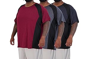 3 Pack: Men's Big & Tall Tech Stretch Long-Sleeve & Short-Sleeve Dry-Fit T-Shirt