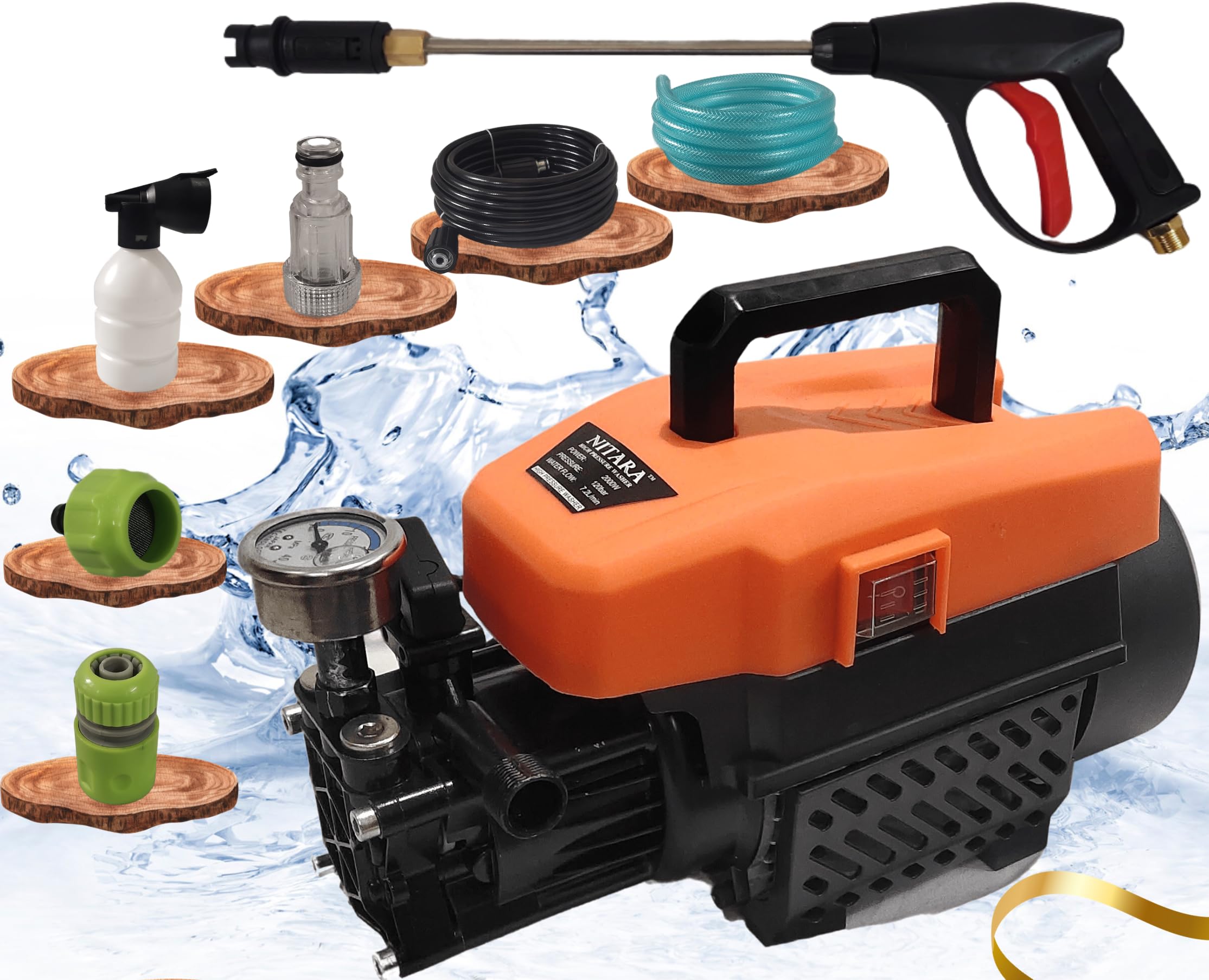 NITARA 2000 Watts 120Bars 1740 PSI High Pressure Washer with 8 Meters Outlet Hose Pipe Water Pressure Washer for Cleaning with Water, Home, Vehicle, Factory and Cleaning Applications-image-16