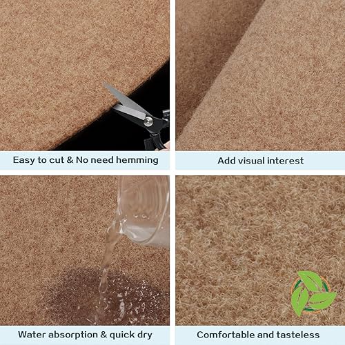 Miniatura 6 de Heyroll Alfombra de pasillo con respaldo, antideslizante, impermeable, tamaño personalizado, lavable, para exteriores, interior, alfombra para piso,