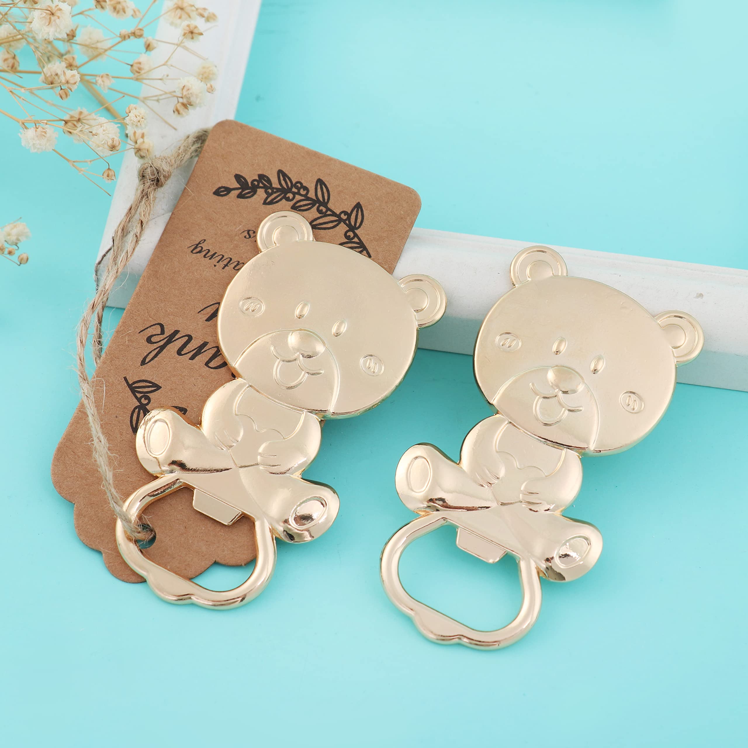 40 Stück Baby-Flaschenöffner Babyparty Party Gastgeschenk Öffner Niedlich Baby Flaschenöffner Babyparty Souvenirs Geschenke für Gäste Hochzeit Gastgeschenk Kinder Geburtstag Party Dekor (Bärenstil)