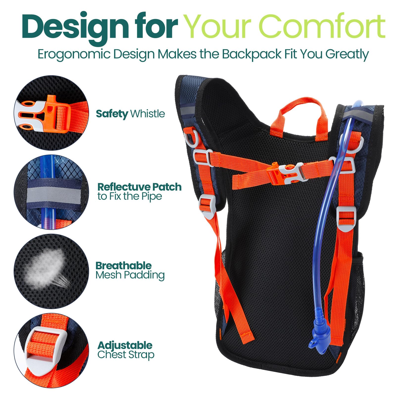 Shinylin 2 Stück Kinder Trinkrucksack mit 1,5 l Wasserblase, leichter Kinder-Wanderrucksack, Wasserrucksack für Jungen und Mädchen, Klettern, Laufen
