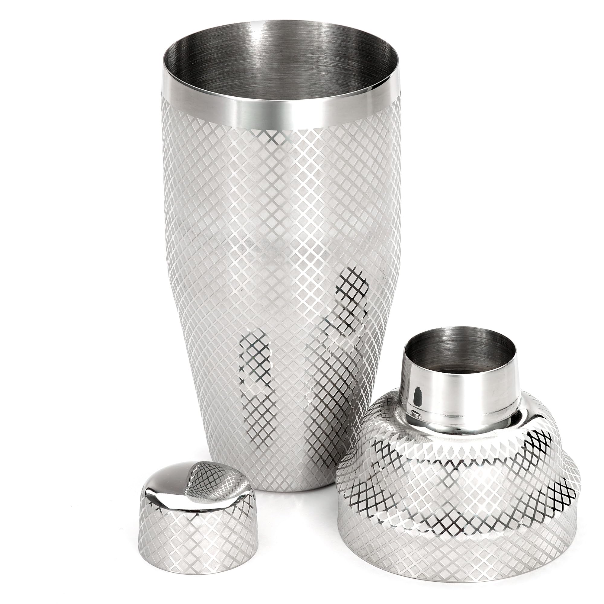 Barfly Set shaker giapponese 3 pezzi Diamond Lattice Etch (700 ml), acciaio inossidabile