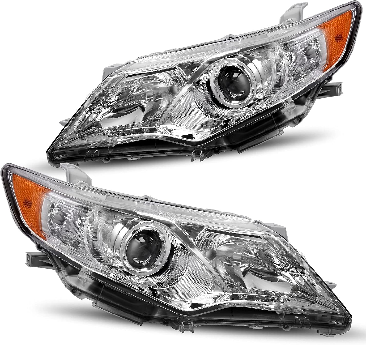 DWVO Projector Headlights Assembly Compatible with 12 13 14 2012 2013 2014 Camry L/Le/Xle/Hybrid Headlamp Replacement Black Housing Pair Driver and Passenger Side