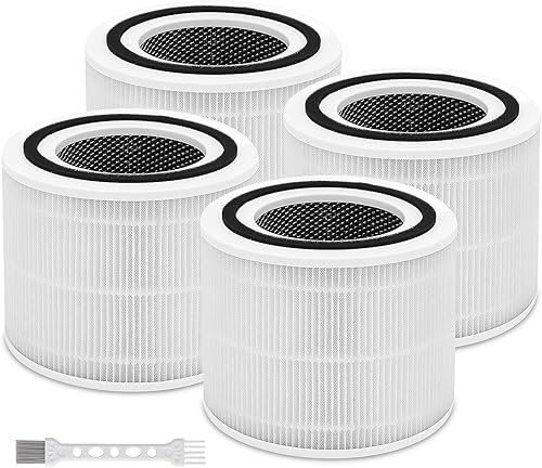 Core 300 Paquete de 4 unidades compatibles con LEVOIT Core 300 y Core 300S, filtro NXBHG H13 True HEPA de carbón activado de alta eficiencia,