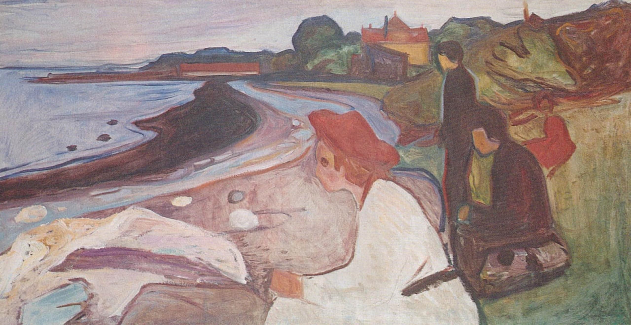 ARTXLXXBN Famous Prints Artwork Pictures Poster Painting Art Youth Seaside by Edvard Munch Artwork Landscape Pictures for Home Decor 60x90cm