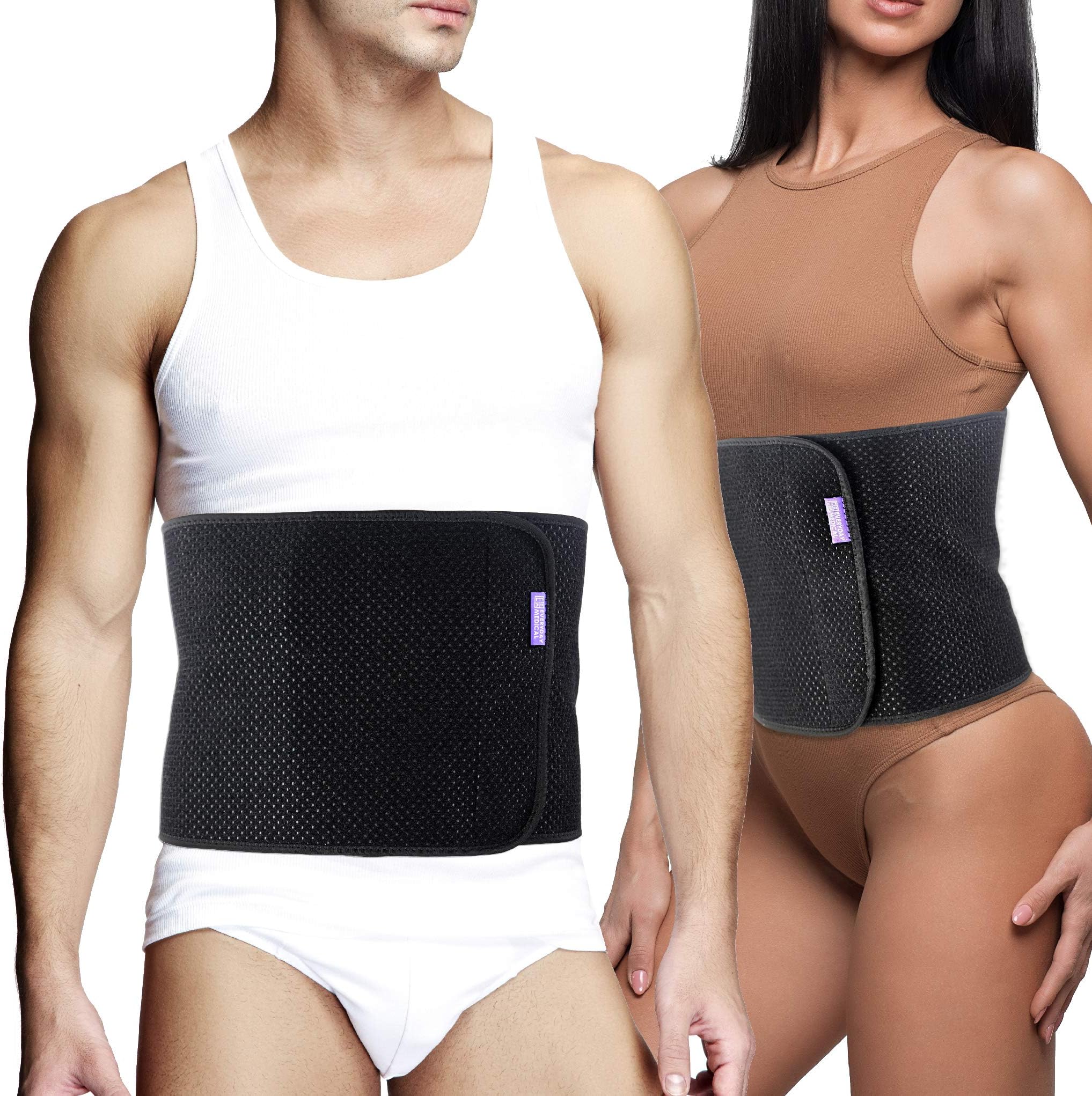 EVERYDAY MEDICAL Abdominal Binder Post Surgery I Bamboo Charcoal Fabric Accelerates Healing and Reduce Swelling After C-Section, Abdomen Surgeries, Tummy Tuck, Bladder & Gastric Bypass I S/M