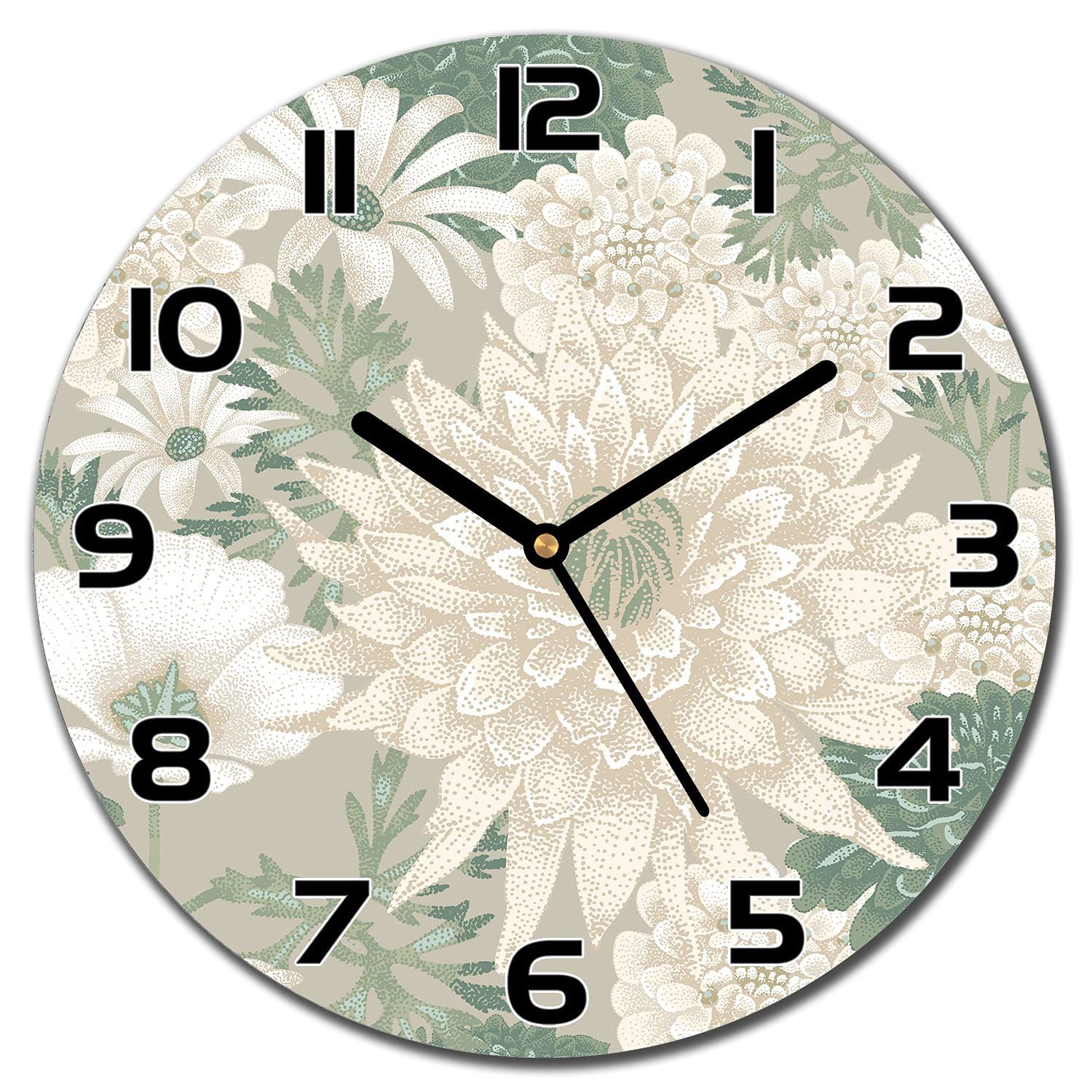 Horloge en verre marguerites cuisine et salon pour une ambiance chaleureuse