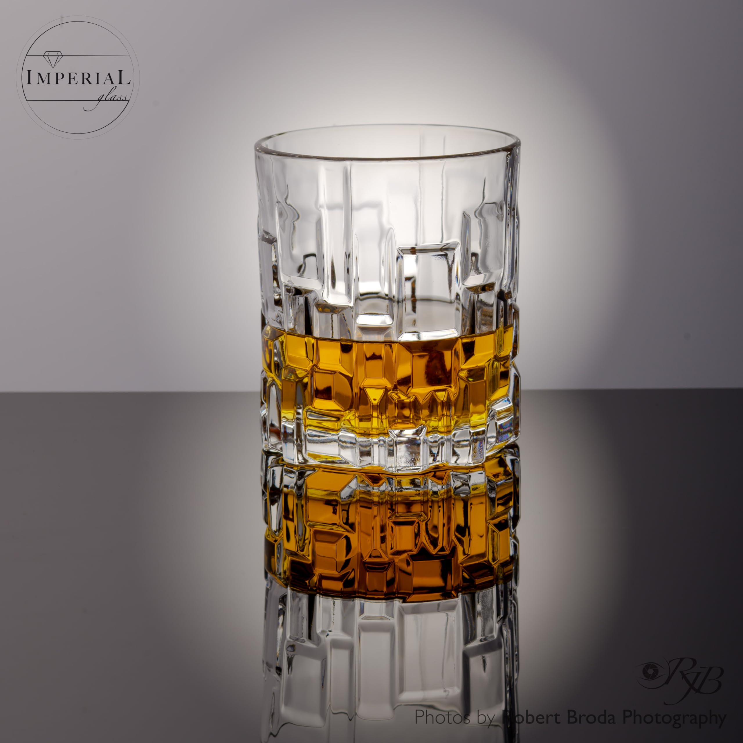 Szklanki do whisky 330 ml, zestaw 6 sztuk, ze szkła kryształowego, ze strukturą reliefową i masywnym dnem, nadają się do mycia w zmywarce