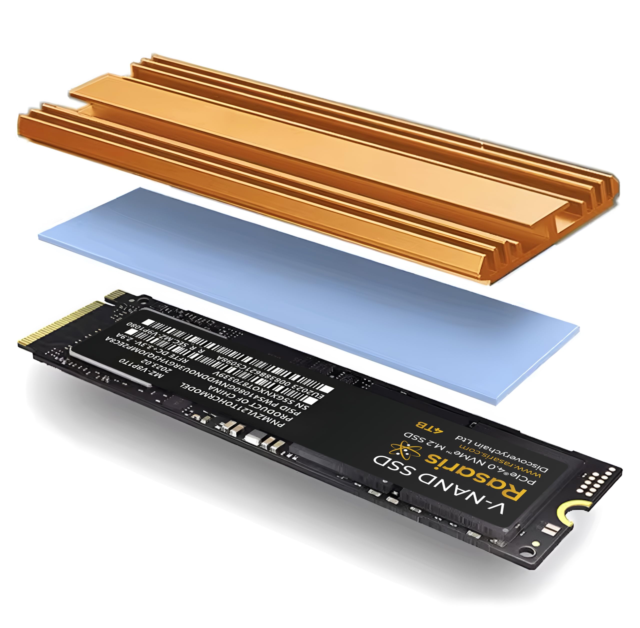 NVMe M.2 2280 SSD, 4TB, PCIe 4.0, up to 7,300 MB/s read, up to