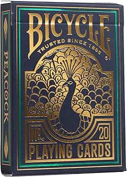 Amazon.co.jp: 自転車 孔雀 トランプ - グリーン - コールドフォイル