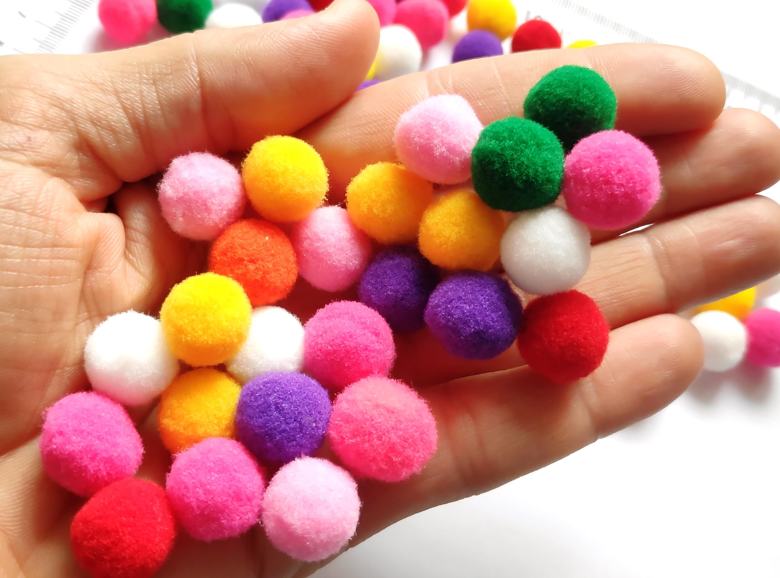 GoSetGet! 200pcs (12MM Pom Poms) Multi Colored Soft, Round, Fluffy Pom Pom Balls for Arts, Crafts & Handicrafts | Soft Pompom Felt Balls (12MM-Multicolor)