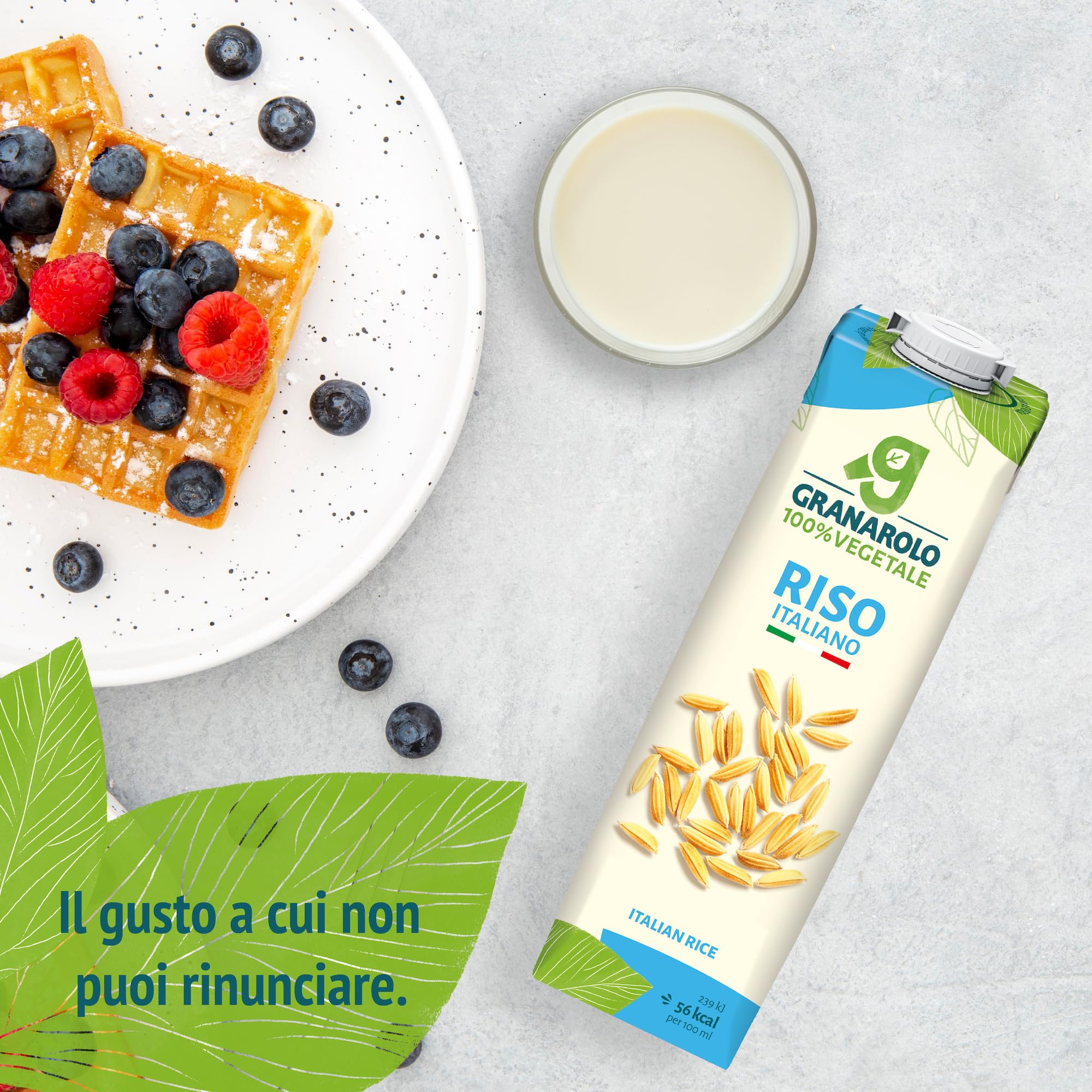 Granarolo, Bevanda di Riso da 1 Litro, 6 Confezioni di Bevanda Vegetale UHT a Base di Riso, 100% Made in Italy, Gusto Naturale, Senza Zuccheri Aggiunti, Senza Lattosio