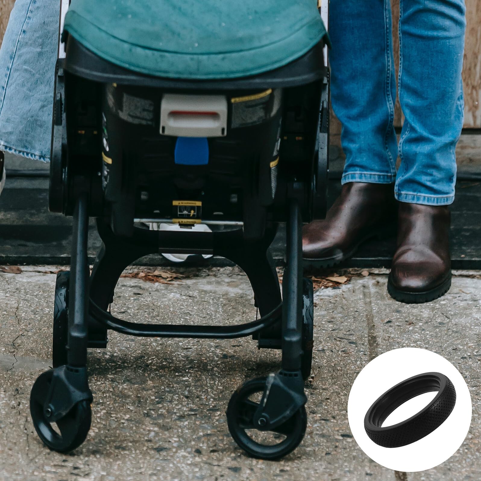 Kinderwagen Gummireifen 5 Zoll Leises Ersatzrad für Vorder und Hinterrad aus Robustem Gummi für Rollator und Buggy Zubehör