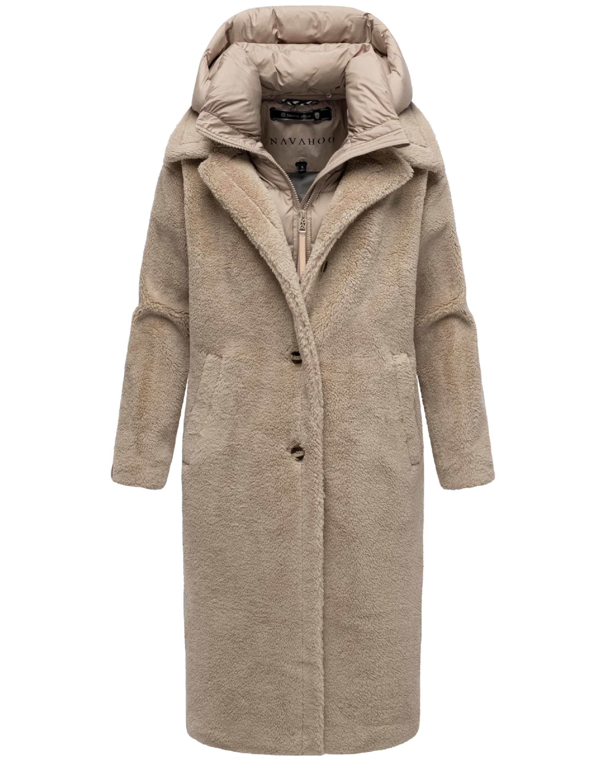 Navahoo Cappotto caldo da donna in pile Teddy con inserto rimovibile e trapuntato, Teddyzauber 14 XS-3XL