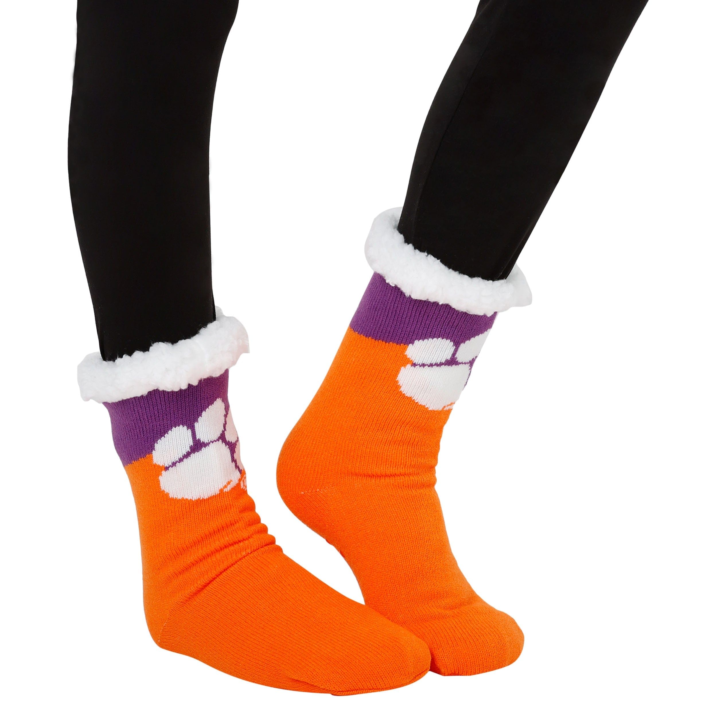 FOCO Clemson Tigers NCAA Womens Fan Footy 3 Pack Slipper Socks