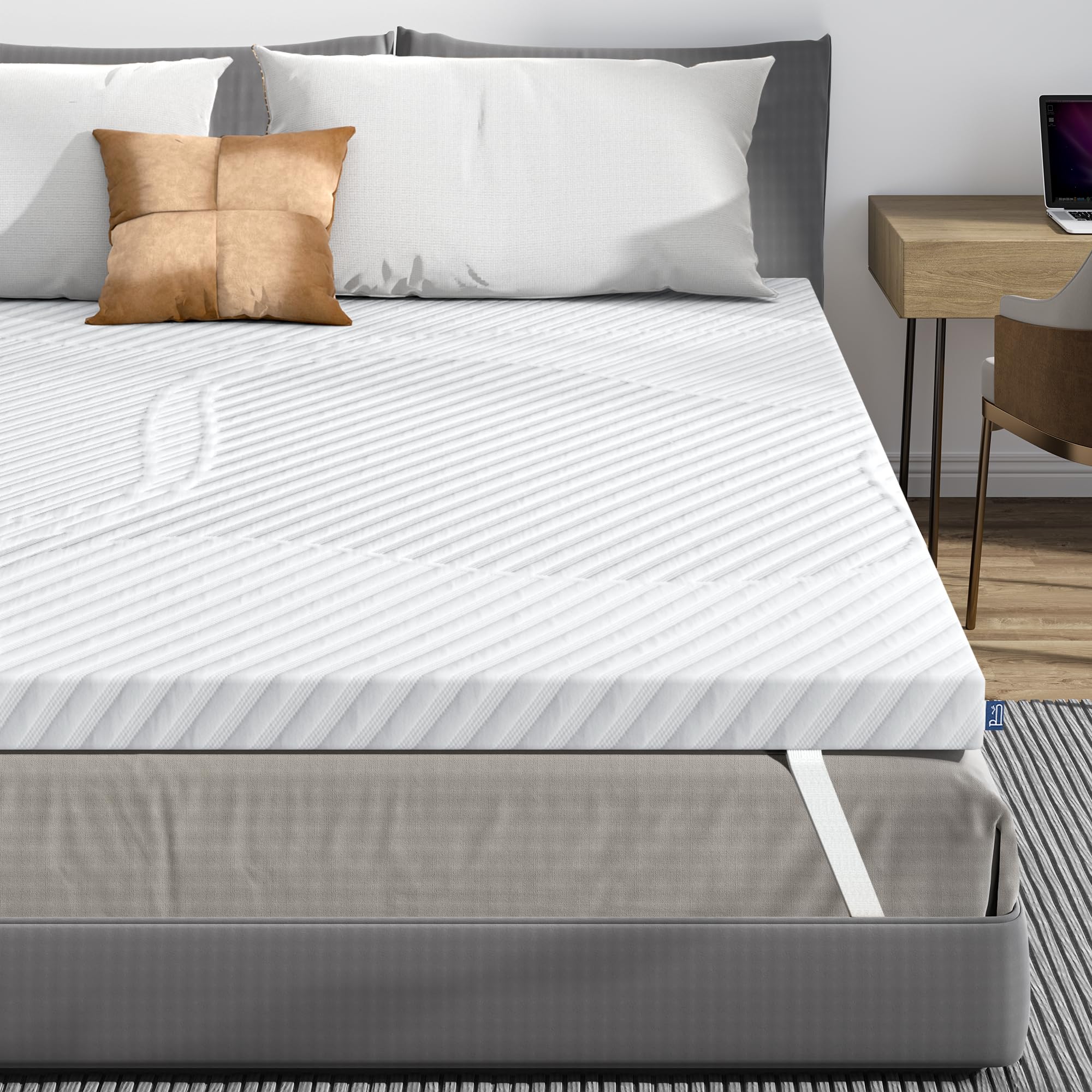 BedStory Topper 180x200cm, 7cm H2/H3 Gel Matratzentopper | atmungsaktiv, Bezug abnehmbar und waschbar, Öko-Tex zertifiziert, mittelhart, für Boxspringbett