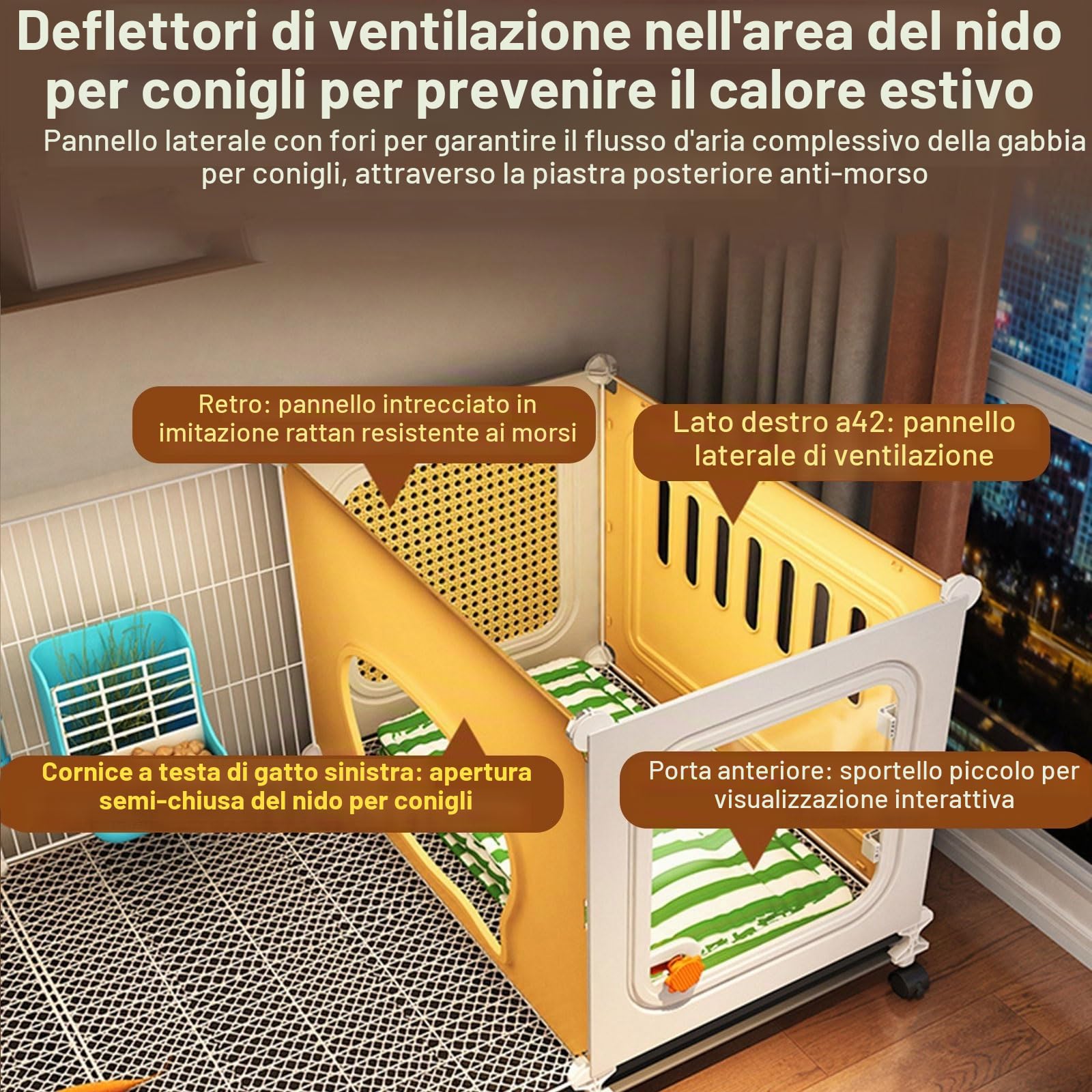 Gabbia per Conigli, Grande Gabbia per Conigli da Interno, Casa per Animali Domestici Fai da Te, Piccola Casa per Animali Staccabile