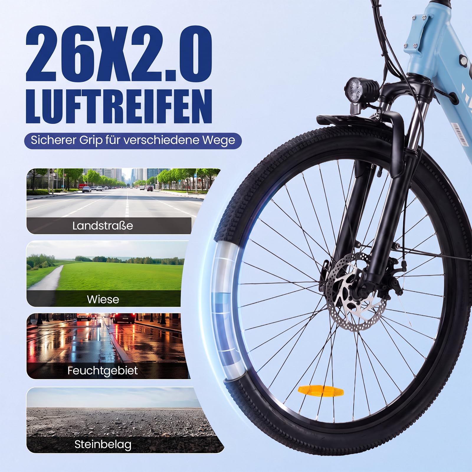 Vélo Électrique Adulte 26", Batterie Amovible 468 Wh, Autonomie jusqu'à 88,5 km, 25 km/h, Vélo de Trekking avec Moteur 250W, VTC Électrique Adulte 7 Vitesses, Charge Max. 120 kg, E-Bike Adults