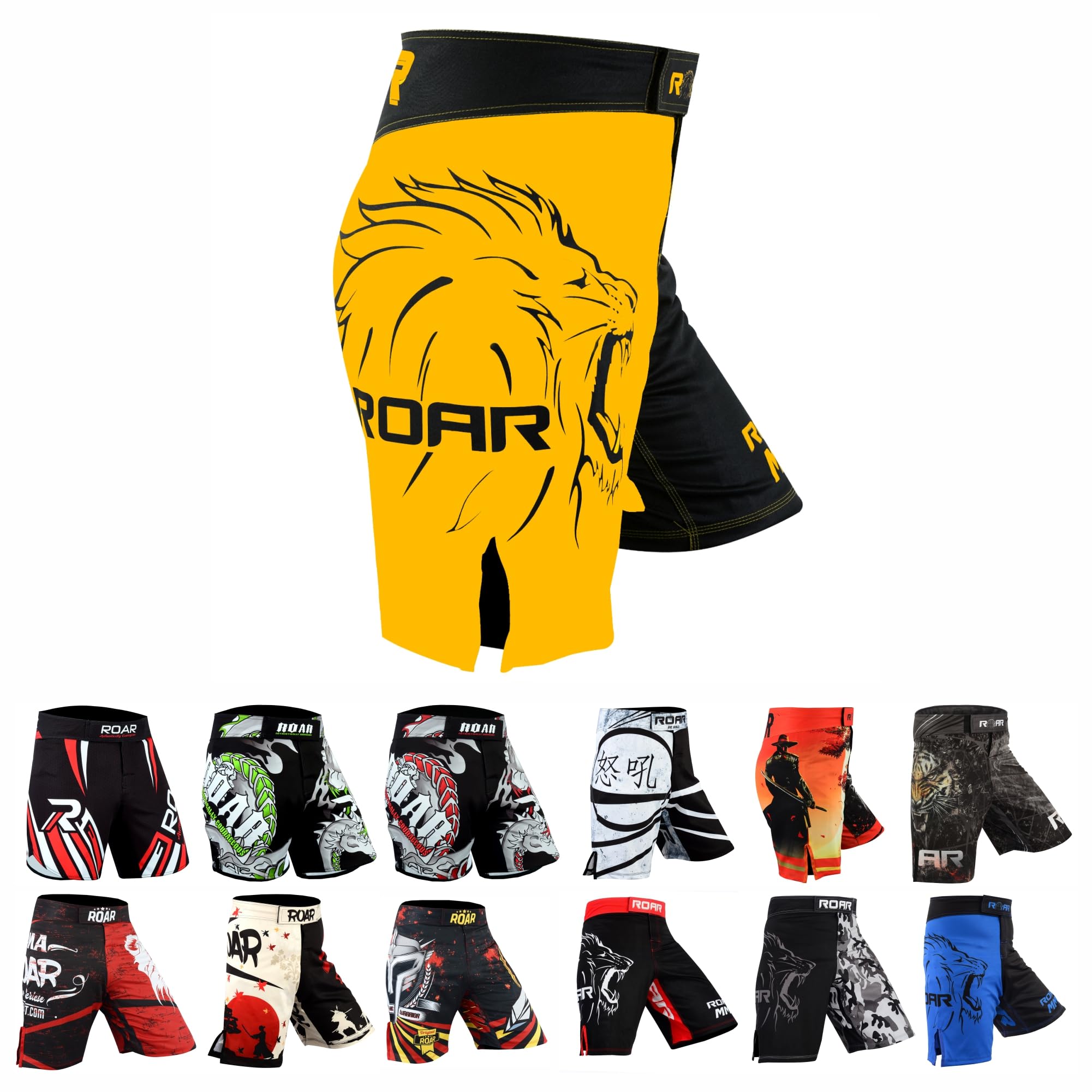 ROAR-INT MMA Fight Shorts Grappling Kickboxing Muay Thai Shorts BJJ Gym Training Running Athletic Wrestling Shorts