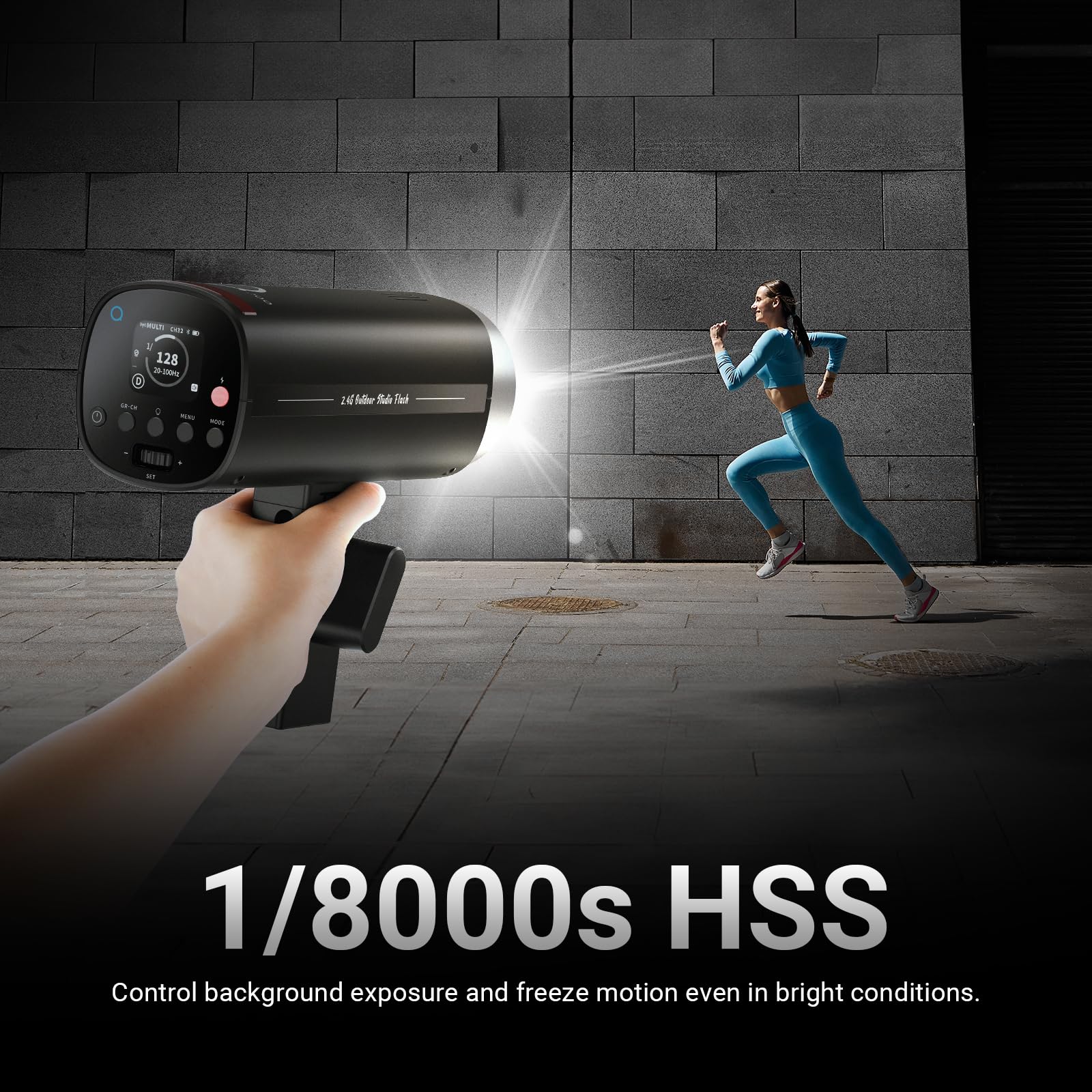 NEEWER 200 W 2,4 GHz TTL Blitz Outdoor kompatybilna z Godox, 1/8000s HSS, przenośna lampa błyskowa do fotografii studyjnej z ustawianym światłem, akumulator 3200 mAh, 750 błysków, czas ładowania 1,5 s