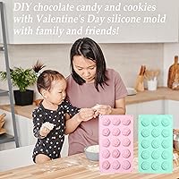 Vista 4 de Flower Silicone Molds 2Pcs Rose Silicone Molds 15-Cavities Food Grade Non-Stick Flower Candy Mold Rose Ice Cube Fondant Mold for Baking Jelly Cake