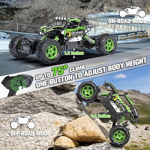 Miniatura 2 de CROBOLL Auto de control remoto grande 112 para niños con función de elevación mejorada 4WD 124mih RC Car Juguetes para niños 4X4 Off-Road RC Rock