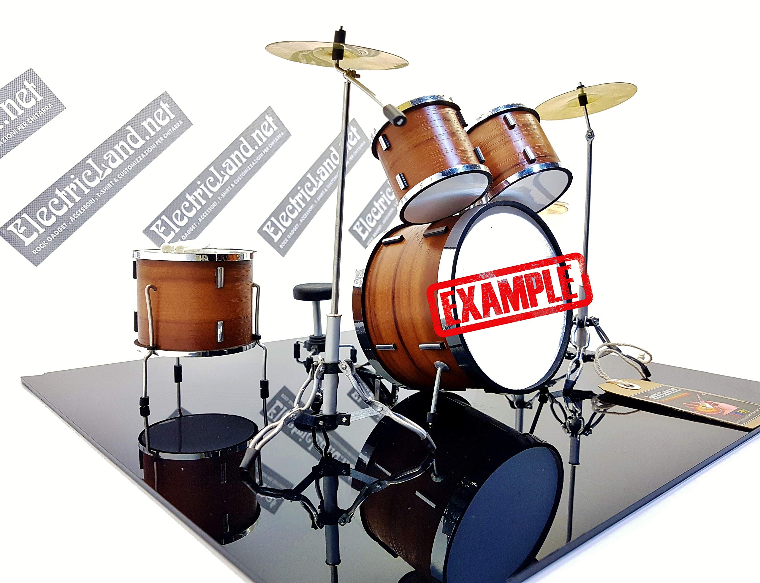 Mini Drum set POOH 50° l'ultima notte miniature rock 25cm model scale 1:4 collectible box set batteria modellino da collezione