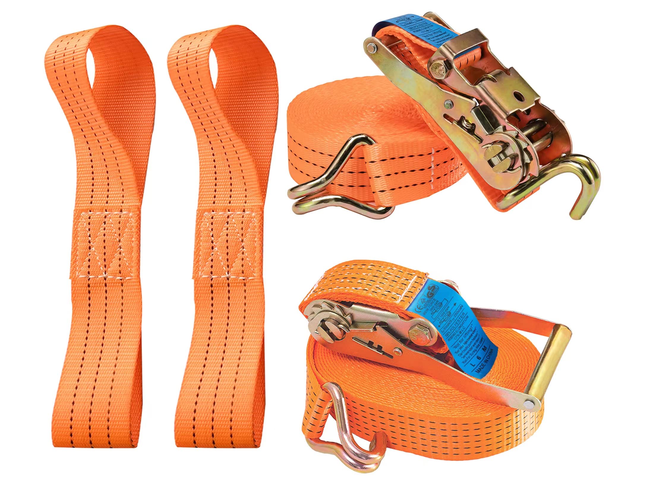 荷重3000kg長さ5m幅8cmスリングベルト8本セット 工場吊り具 ロープ